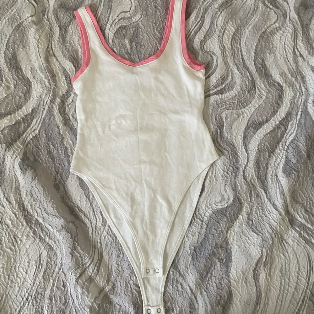 Pink and White Bodysuit